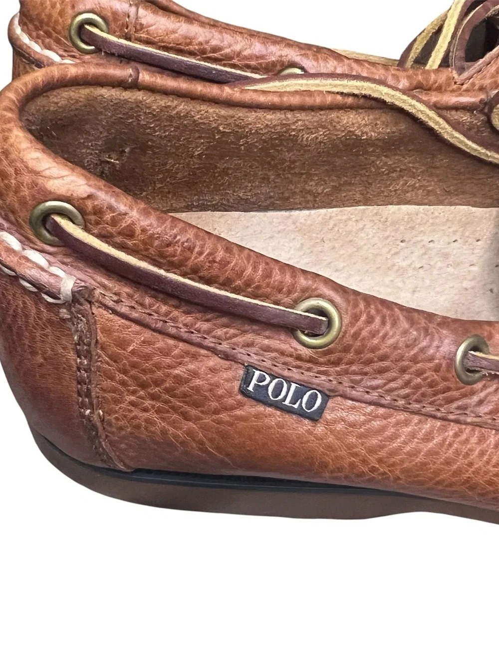 Polo by Ralph Lauren Men’s Brown Leather Boat Shoes - Sz 11.5D